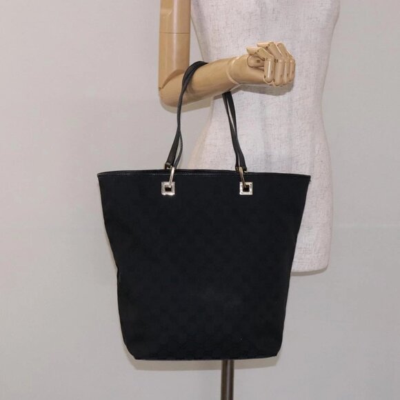 GUCCI GG Canvas Tote Bag Gold Black - Picture 1 of 16